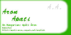 aron apati business card